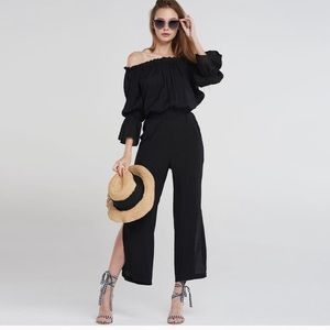 Storets Emory Frill Midnight Jumpsuit in Black